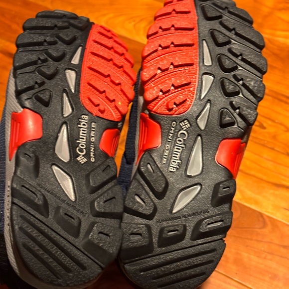 COLUMBIA TECHLITE OMNI-GRIP WATERPROOF hiking shoes blue/ orange size  3 - Picture 7 of 7